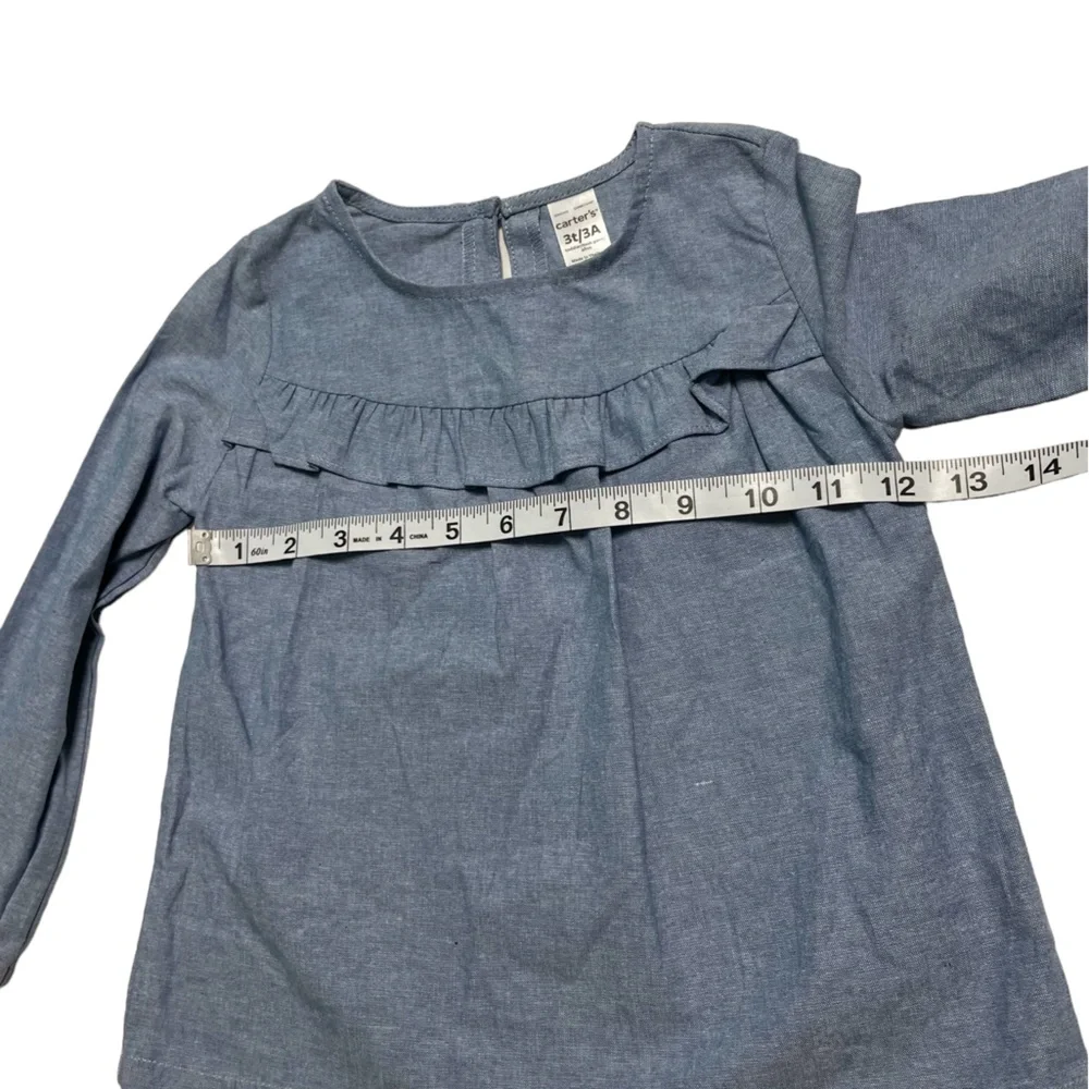 Long sleeve Shirts Peek stripe metallic top 2T , & Carter blue ruffle top 3T